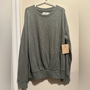 NWT Girl's Bixby Nomad Size Med 8-10 Sage Green Soft Pullover Sweater